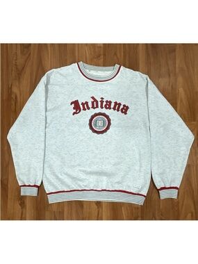 Gear For Sports Indiana Crewneck Sweatshirt in White and Red